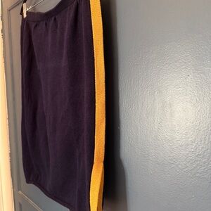 Vintage Navy Skirt with Yellow Stripe
